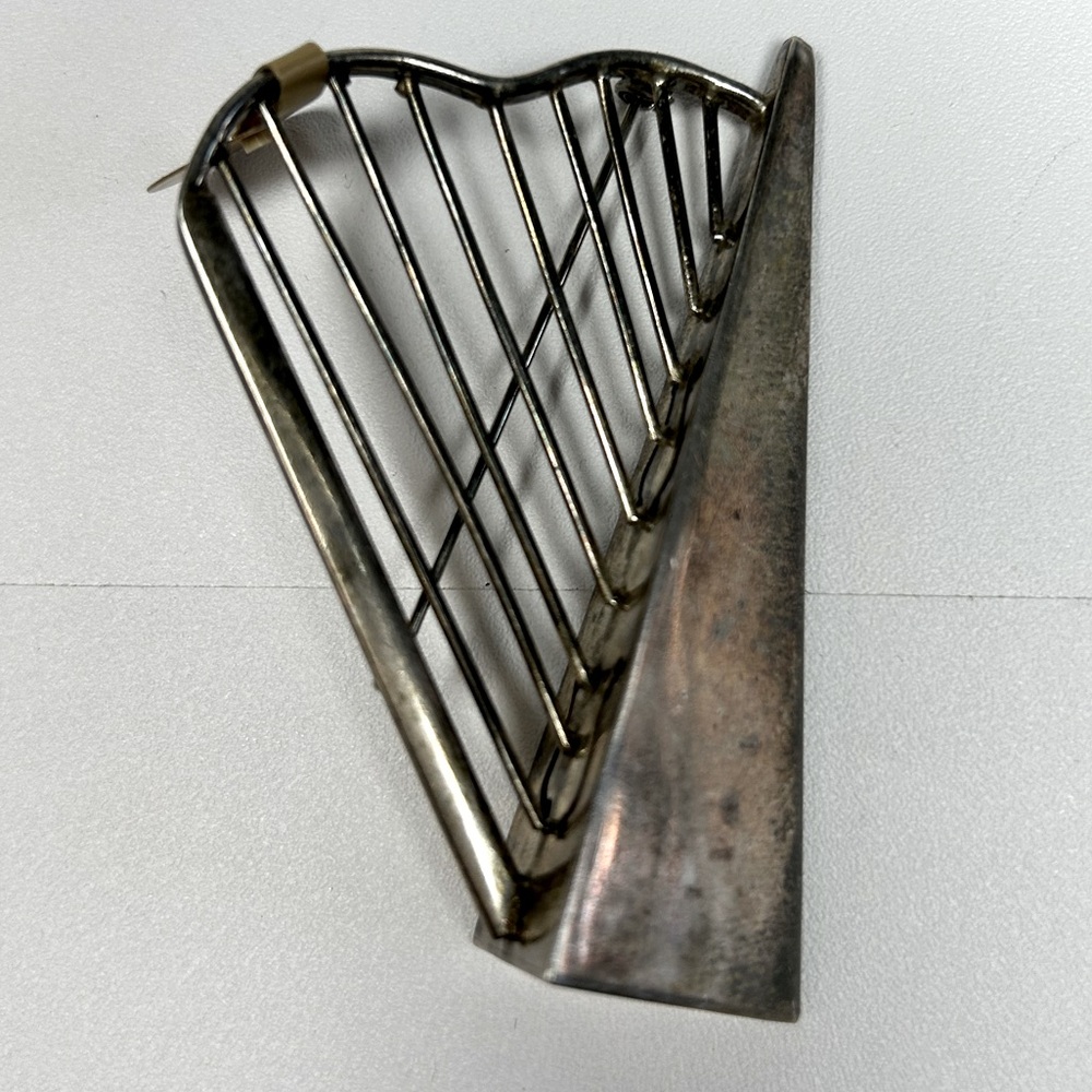Huge Taxco Mexico sterling silver 925 Signed TA-116 harp brooch